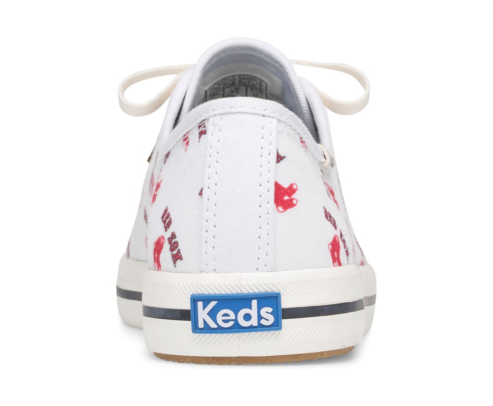 Basket Keds Femme Blanche/Rouge - Kickstart Mlb® - 473-RLHIJP